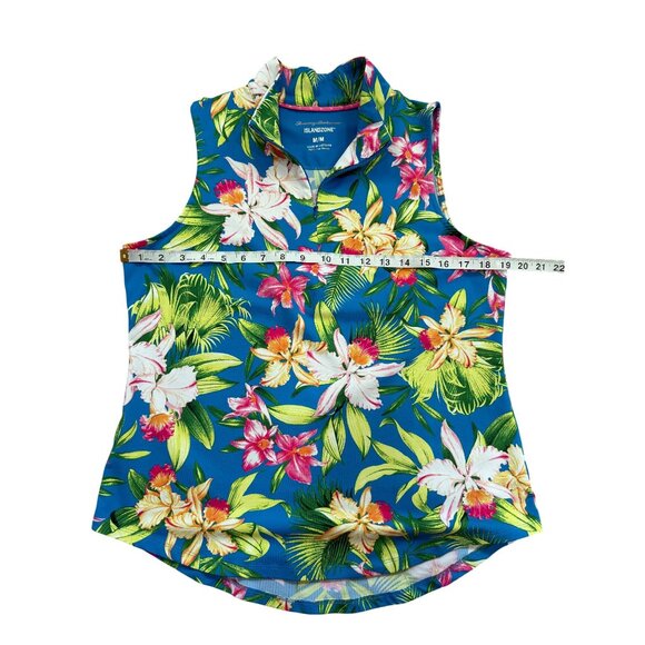 Tommy Bahama Island Zone Top Sleeveless 1/4 Zip Tropical Golf Resort Women Sz M - Picture 5 of 7